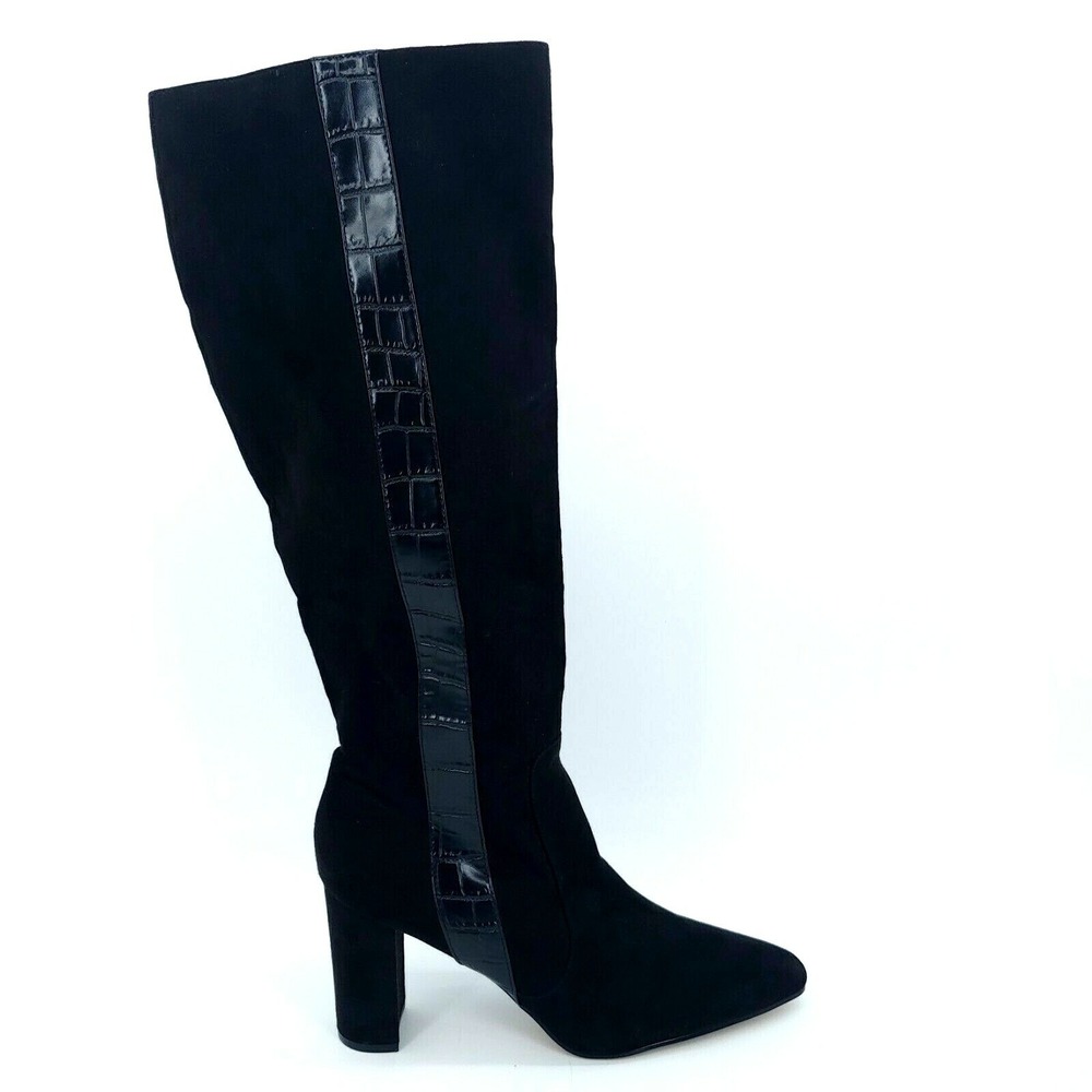 14th & Union Shoes Womens Jacki Fab High Heel Knee High Boots Side Zip Black 10